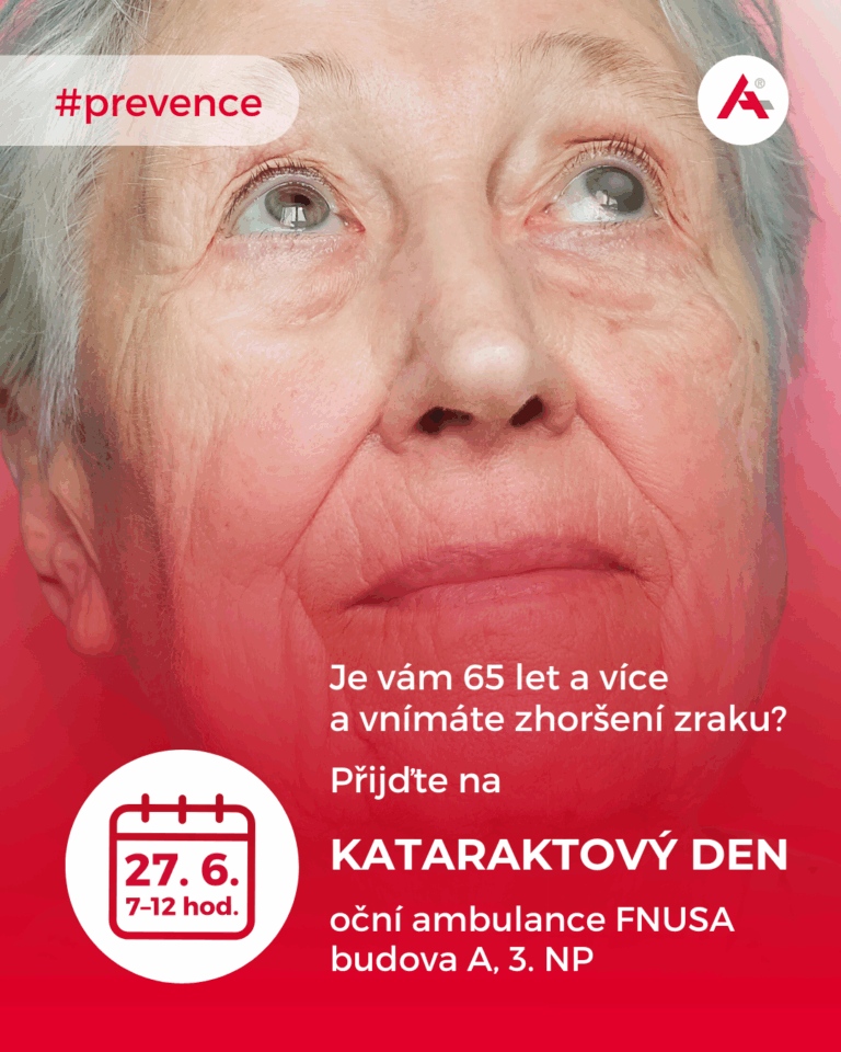 Červen je měsícem povědomí o šedém zákalu. FNUSA zve na prevenci