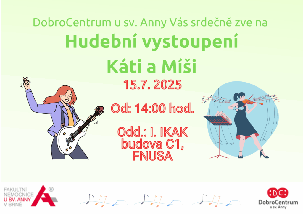Akce pro pacienty I. IKAK: Hudební vystoupení Káti a Míši 