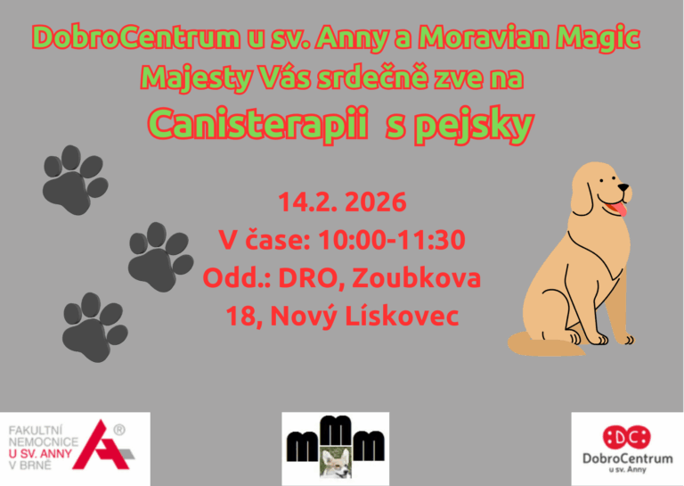 DobroCentrum u&nbsp;sv. Anny ve spolupráci s&nbsp;Moravian Magic Majesty: Canisterapie na DRO