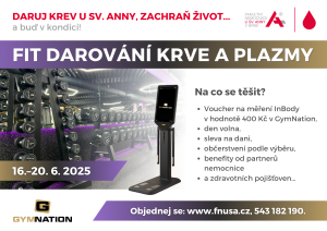 Akce pro dárce krve a plazmy: Fit darování