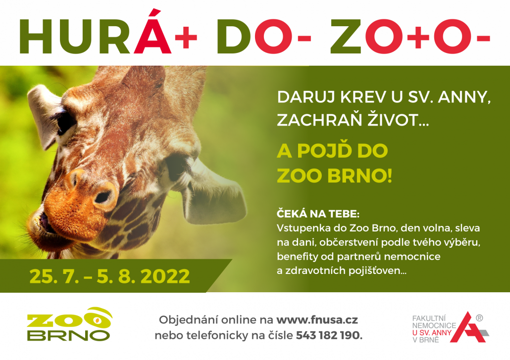 Daruj krev a hurá do ZOO